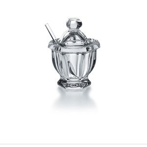 Baccarat Mustard/ Jam Jar with spoon. NIB